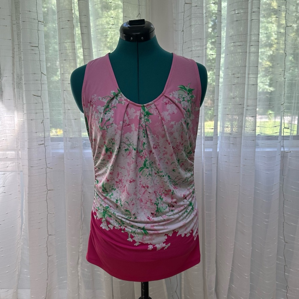 New York & Company Pink Sleeveless Shirt